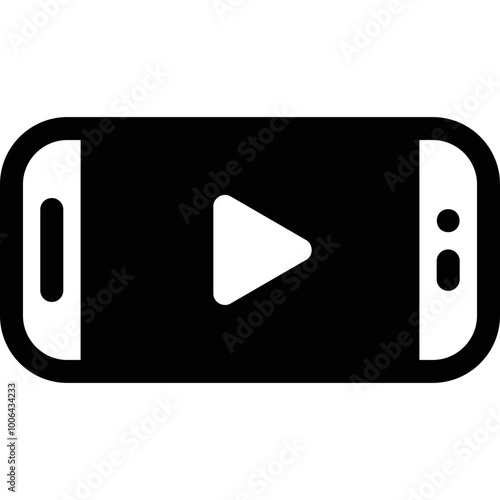 Simple vector icon smartphone video player