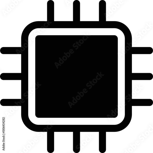 Simple vector icon microchip