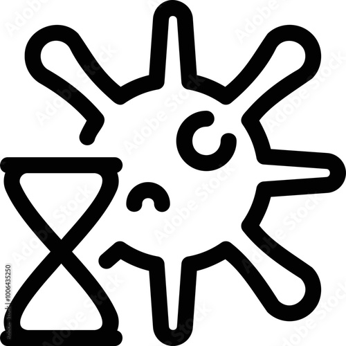 Simple vector icon incubation period of the disease