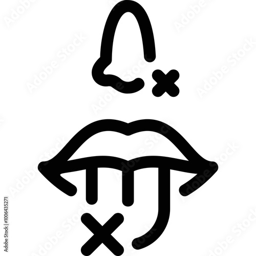 Simple vector icon odourless and tasteless