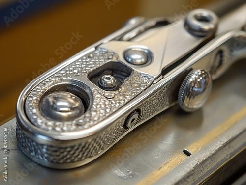 Close-Up of a Vintage Camera Mechanism