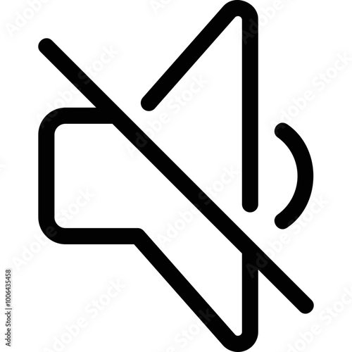 Simple vector icon mute button