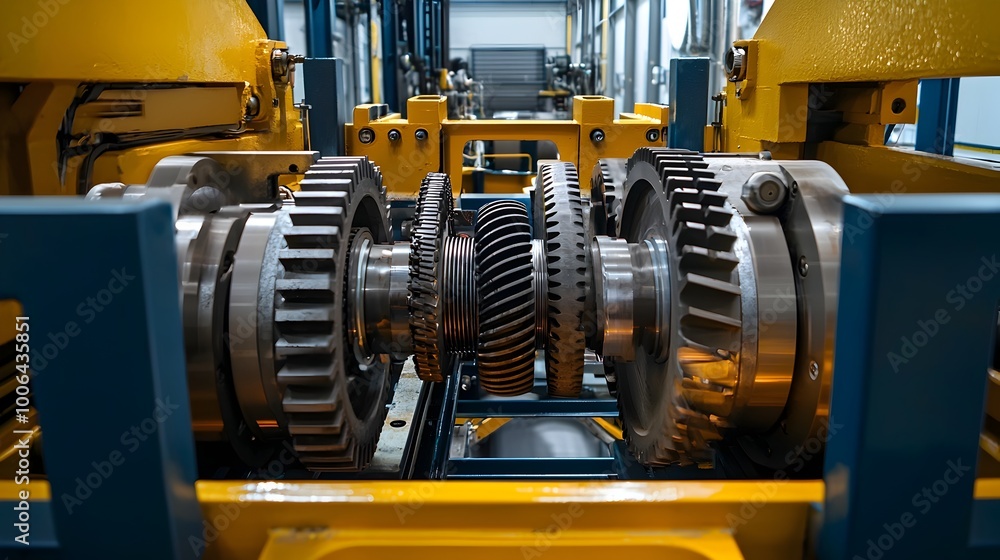 Open Gearbox with Gears and Shafts in Motion,Symbolizing the Inner Workings of Heavy Machinery Open Gearbox with Gears and Shafts in Motion,Symbolizing the Inner Workings of Heavy Machinery