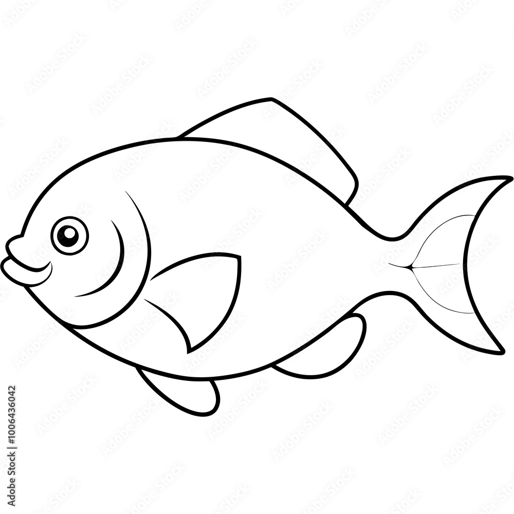 Obraz premium Vibrant Vector Illustration of Piranha Swimming in Lush River Ecosystem 