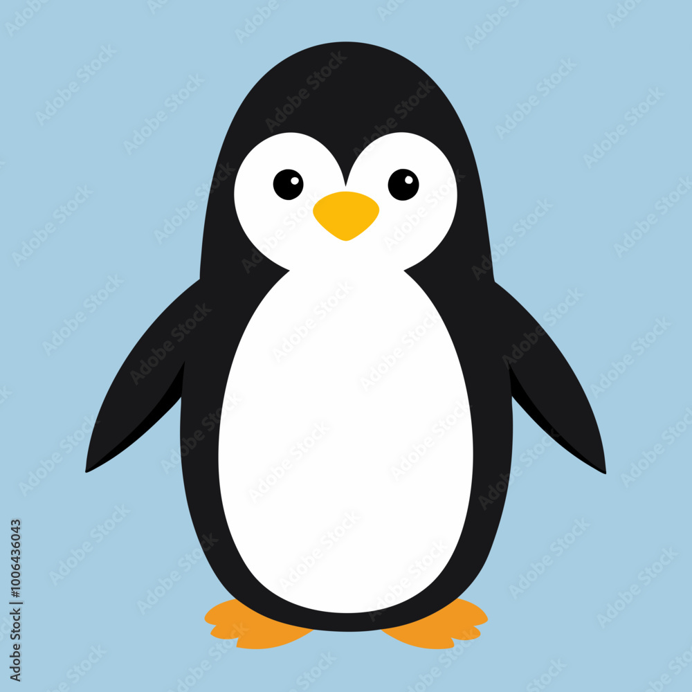Obraz premium Playful Penguin Vector Art Ideal for Winter Themed Designs and Children Book Covers 