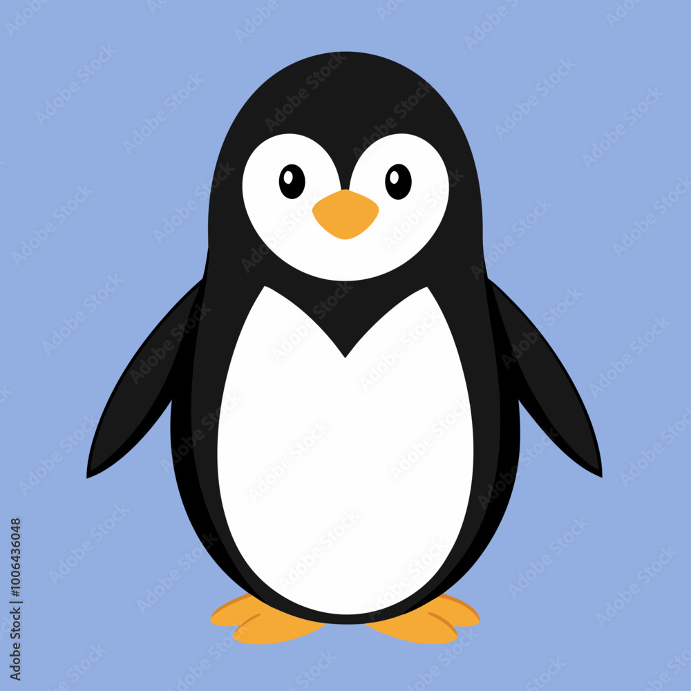 Obraz premium Adorable Penguin Vector Illustration Perfect for Kids Room Decor and Educational Materials 