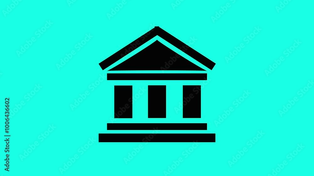 Animated bank icons designed in flat icon style, Animated bank icons designed in flat icon style,