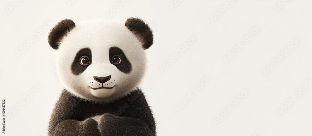 Cute Panda Cub with a Gentle Smile Cute Panda Cub with a Gentle Smile