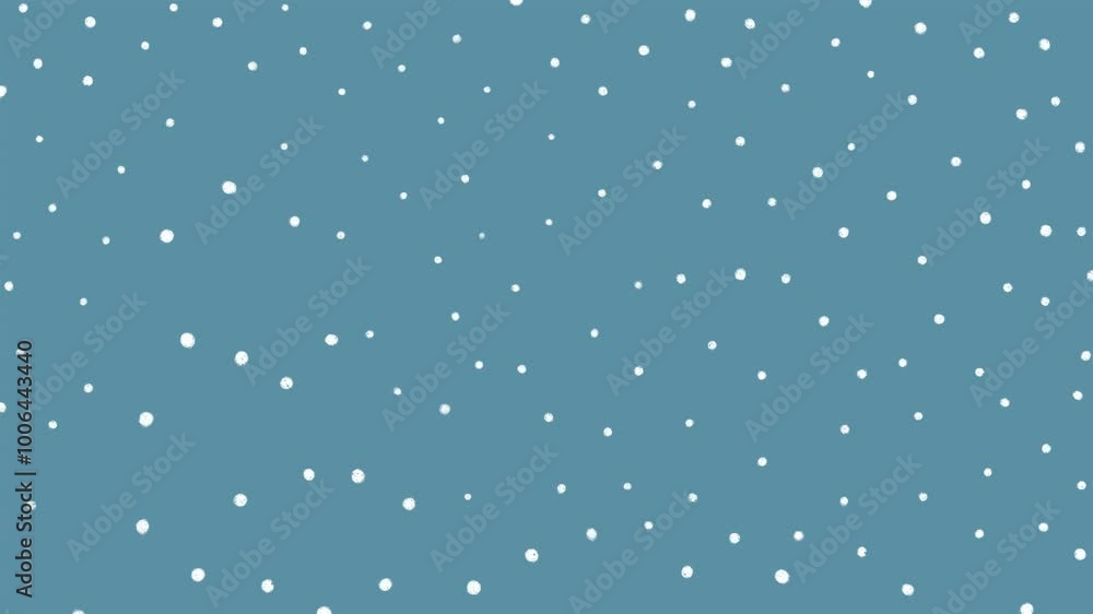 Minimalist Falling Snowflakes Animation on Blue Winter Background Minimalist Falling Snowflakes Animation on Blue Winter Background