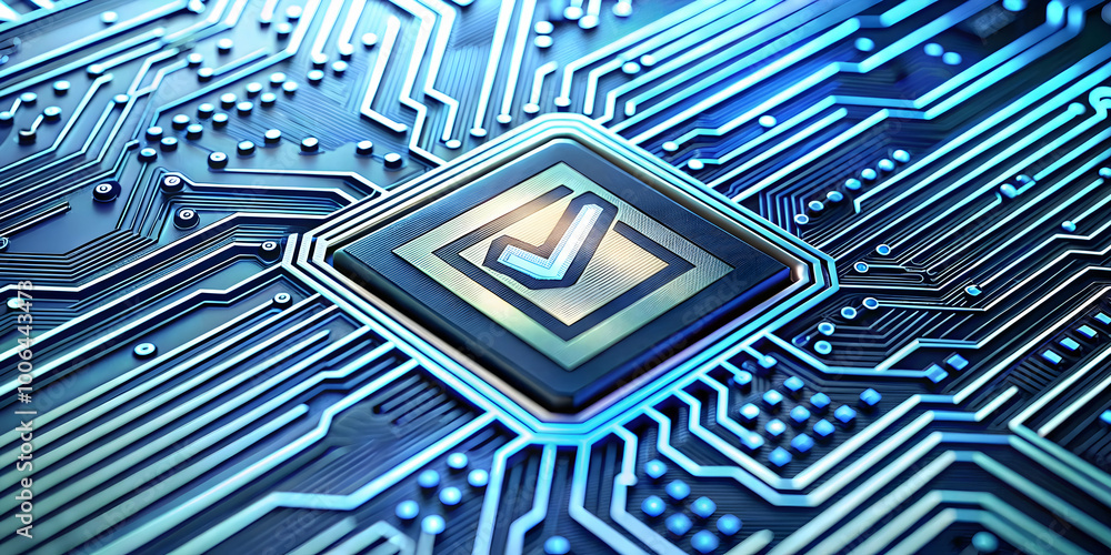 Glossy Circuit Board Macro Shot: Digital Voting Systems with Trace Lines, Large Copy Space for Election Technology and Security Glossy Circuit Board Macro Shot: Digital Voting Systems with Trace Lines, Large Copy Space for Election Technology and Security