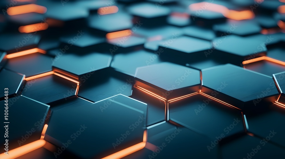 Striking Hexagonal Tech-Inspired Abstract Background for Text Overlay Striking Hexagonal Tech-Inspired Abstract Background for Text Overlay