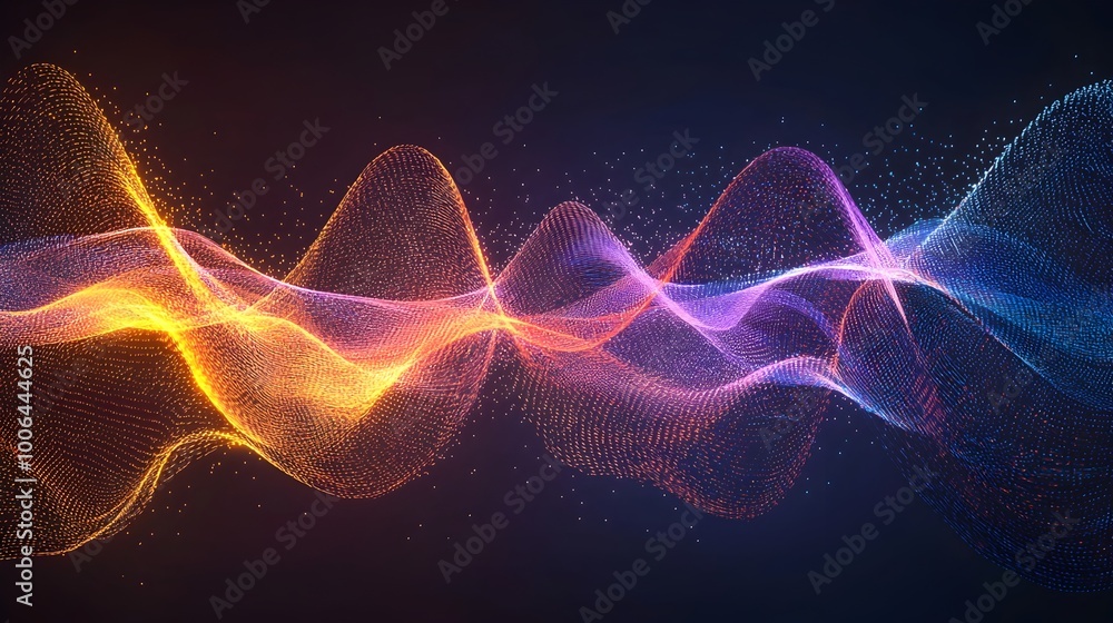 Flowing Energy Waves Representing Dynamic Interaction and Connection Flowing Energy Waves Representing Dynamic Interaction and Connection