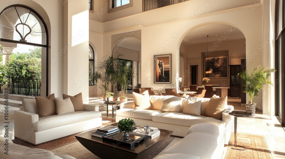 Fototapeta premium Spacious Living Room with Natural Light