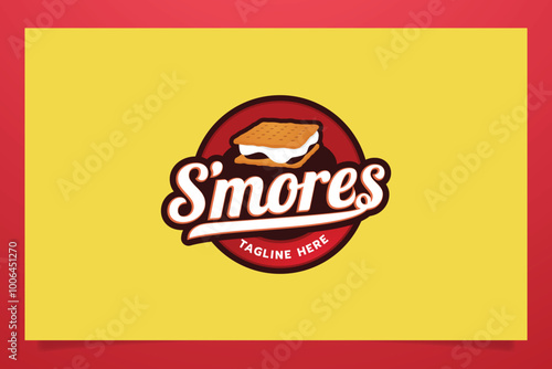 Quadro su tela s'mores logo in emblem form with a combination of s'mores dishes and beautiful lettering