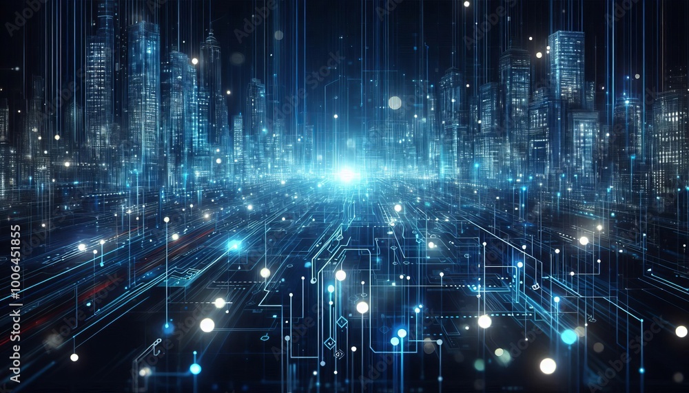 Obraz premium blue technology background