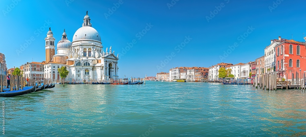 Naklejka premium Venice Canal Gondolas.