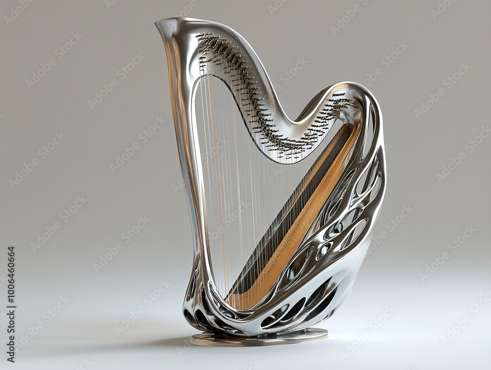 Modern Silver Harp - A Symphony of Design Modern Silver Harp - A Symphony of Design