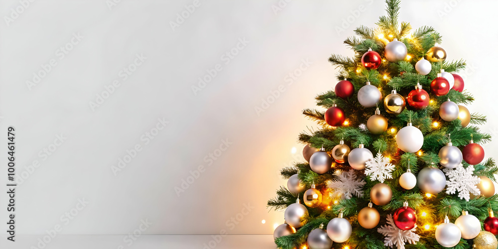 Interactive Christmas Tree Concept: Close-Up of Glowing Ornaments & Technology for a Festive Modern Atmosphere | Photo Stock Interactive Christmas Tree Concept: Close-Up of Glowing Ornaments & Technology for a Festive Modern Atmosphere | Photo Stock