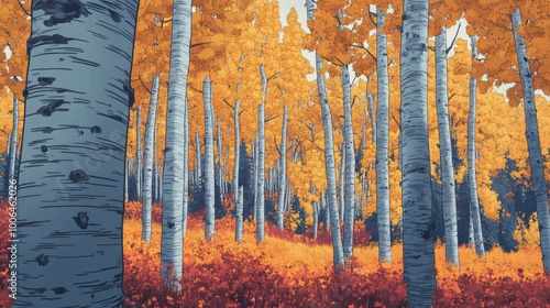 Autumn leaves in a forest 