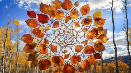 autumn leaves in the sky