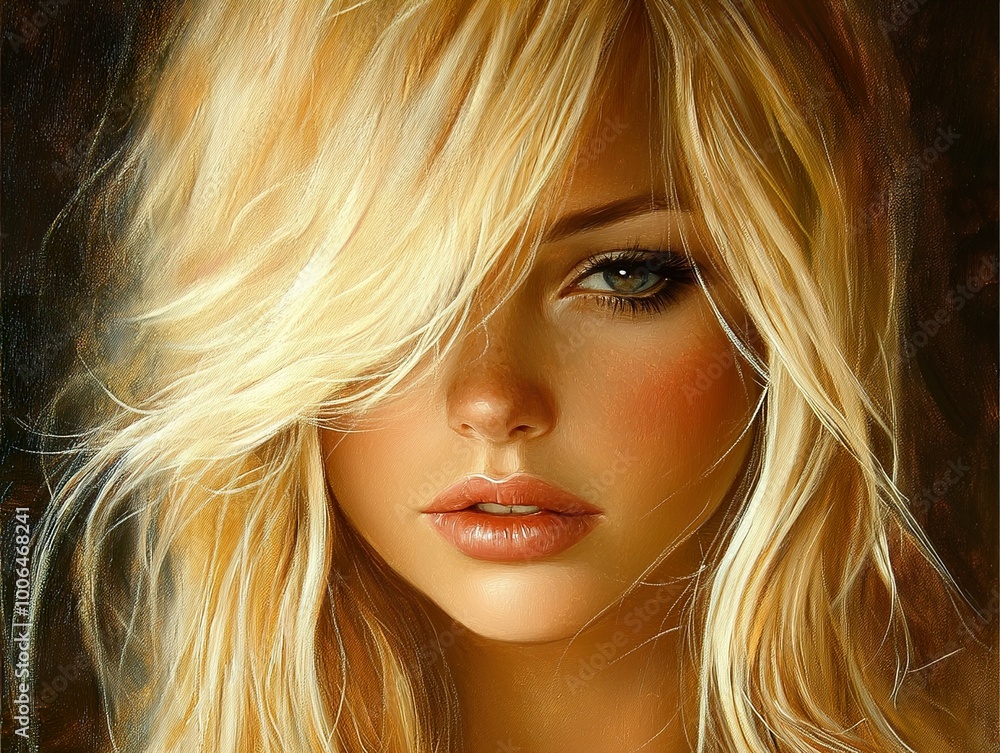Stunning Blonde Woman Portrait - Digital Art Stunning Blonde Woman Portrait - Digital Art