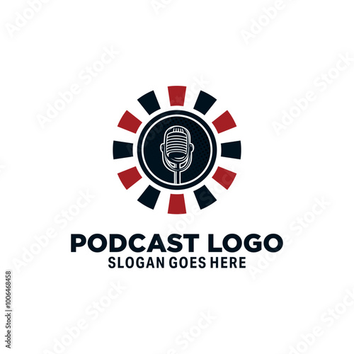 Podcast logo concept vector design