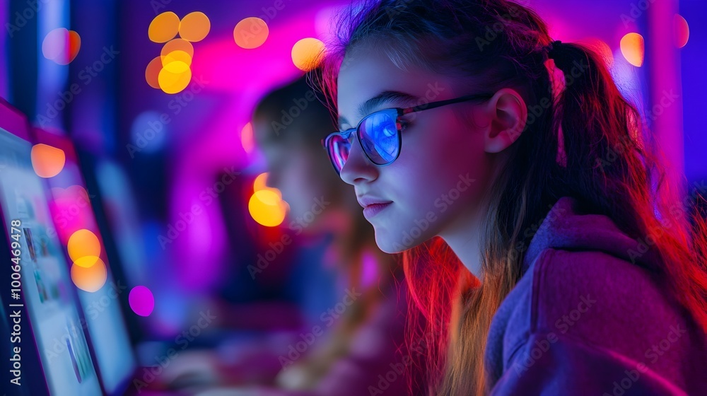 Excited Young Gamer Wearing VR Headset Enjoying Immersive Digital Experience Excited Young Gamer Wearing VR Headset Enjoying Immersive Digital Experience