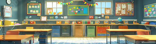 Special Education Teacher's Room Wall: Featuring inclusive education posters, individualized education plans (IEPs), and a board with special education resources