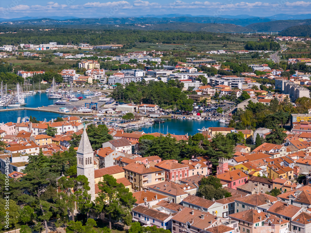 Aerial drone photo of the coastal town of Novigrad in Istria, Croatia. Aerial drone photo of the coastal town of Novigrad in Istria, Croatia.