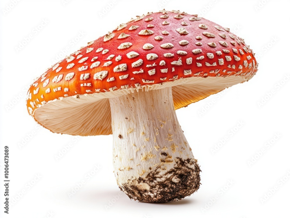 close up fly agaric mushroom isolated on white background close up fly agaric mushroom isolated on white background