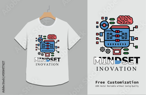 Mindset Innovation typography t-shirt design. Famous quotes t-shirt design. T shirt print design with mindset., apparel and calligraphy cloth photo