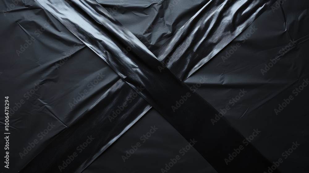 Obraz premium Black crisscross pattern on a textured surface, abstract design concept