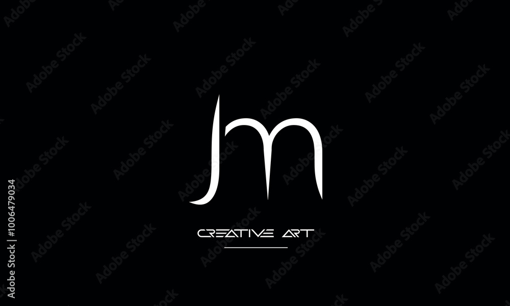Obraz premium JM, MJ, J, M abstract letters logo monogram