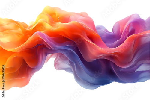 Vivid Transparent Background: A Wave of Color Flows with Graceful Elegance