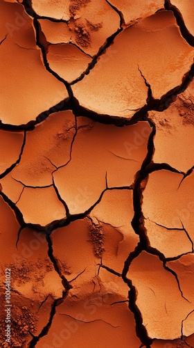 Cracked dry earth surface, showing texture and patterns of drought and aridity. photo