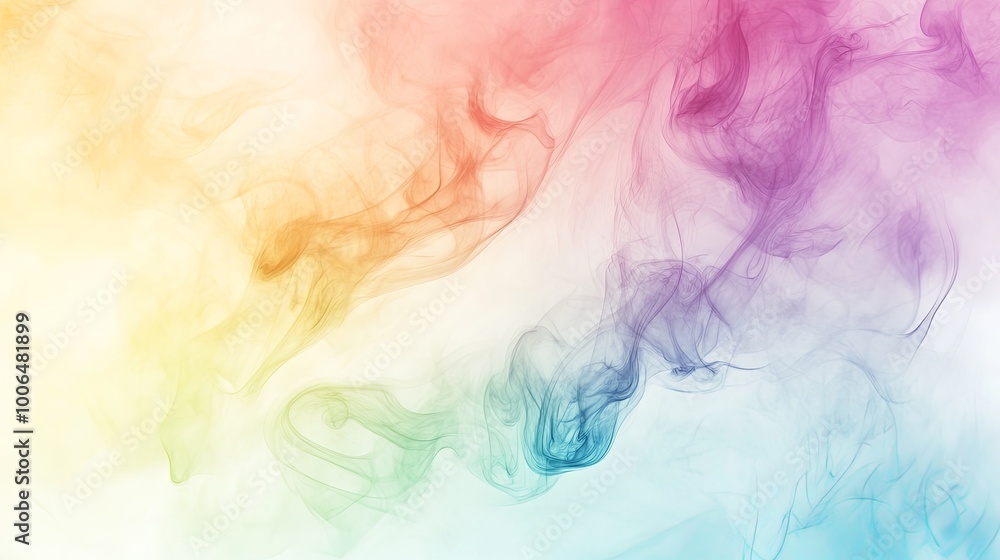 Abstract colorful smoke flowing on a white background. Abstract colorful smoke flowing on a white background.