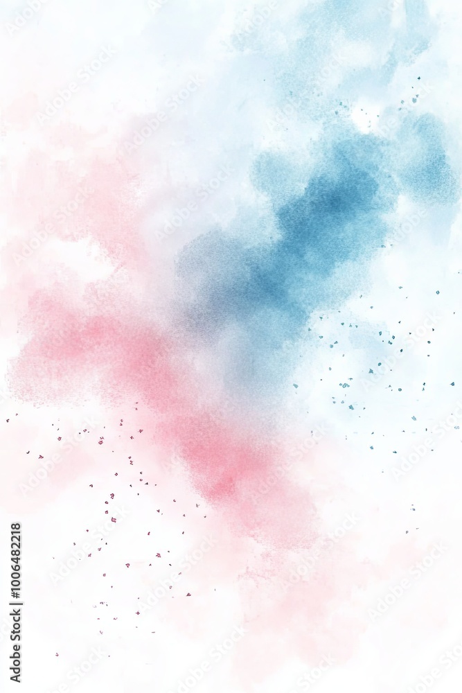 Abstract pink and blue watercolor clouds on white background. Abstract pink and blue watercolor clouds on white background.