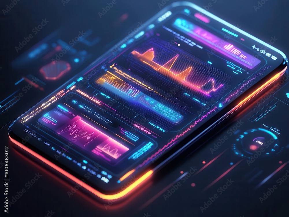 Chronic disease management with a digital app, vibrant interface, sleek design, soft lighting, futuristic style Chronic disease management with a digital app, vibrant interface, sleek design, soft lighting, futuristic style