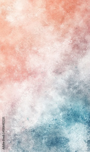 Abstract watercolor background with orange and blue shades.