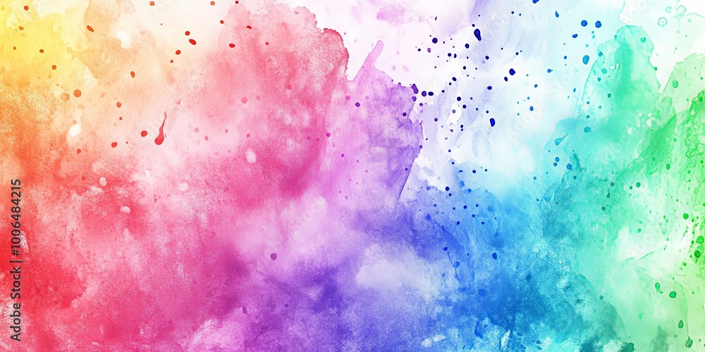 Obraz premium Abstract watercolor background with vibrant colors and splatters.