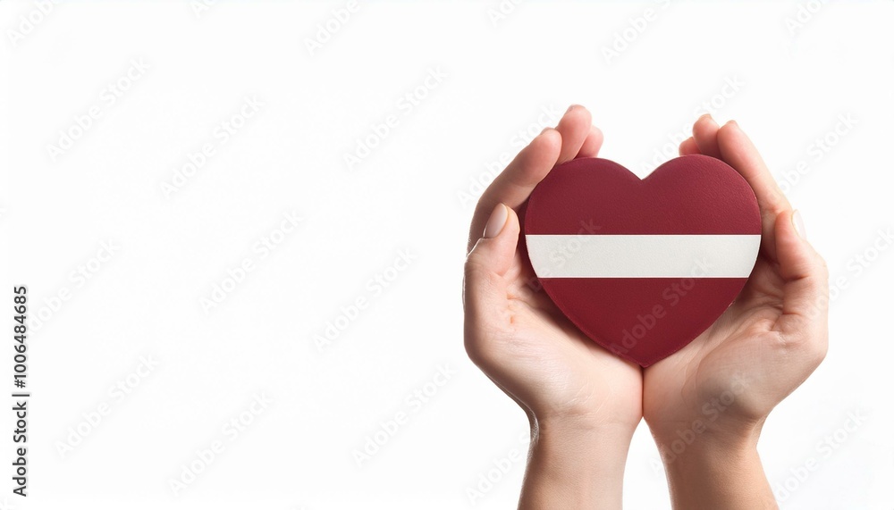 手で持っているラトビアの国旗のハート(Heart of Latvia flag held in hand.)
手で持っているラトビアの国旗のハート(Heart of Latvia flag held in hand.)