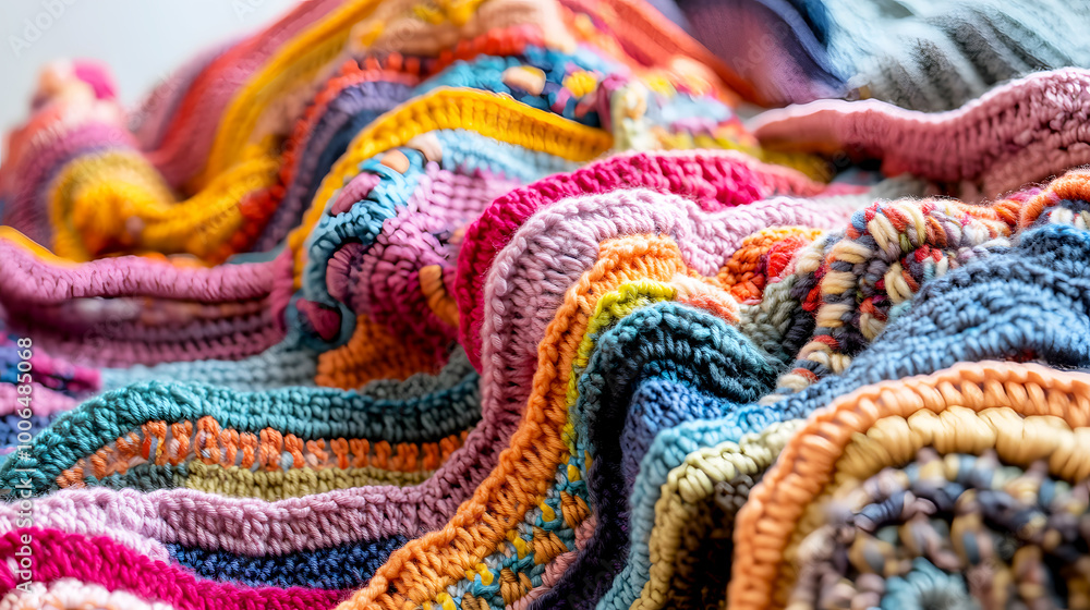 Colorful Crochet Layers in Dimensional Design Colorful Crochet Layers in Dimensional Design