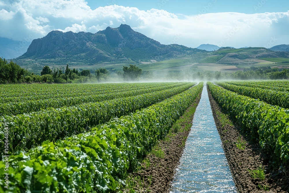 Vineyard Irrigation in Rural Landscape Vineyard Irrigation in Rural Landscape