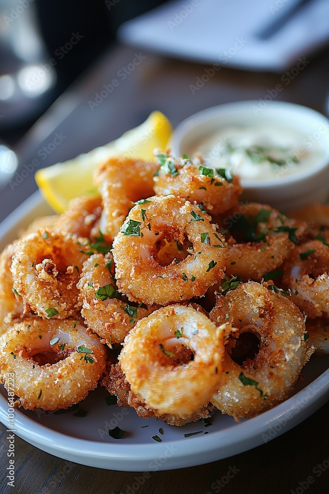 Calamares: Fried squid, usually served with lemon and aioli. Calamares: Fried squid, usually served with lemon and aioli.