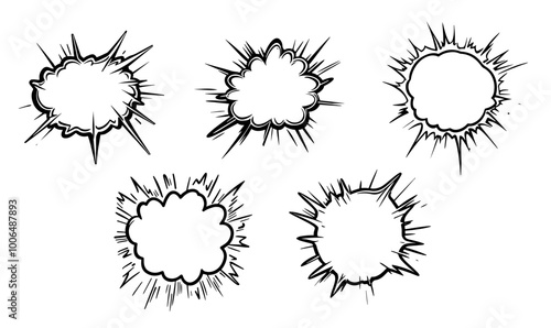 Hand-drawn speech bubble using brush stroke, great to use when the main character is imagining or talking, or when he or she is worried or concerned.