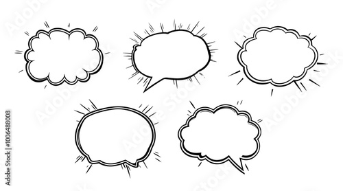 Hand-drawn speech bubble using brush stroke, great to use when the main character is imagining or talking, or when he or she is worried or concerned.
