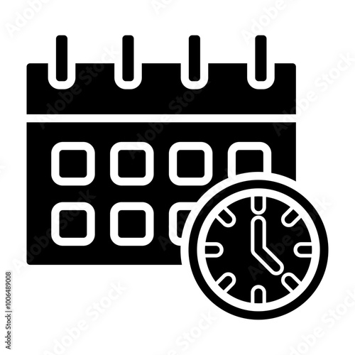 Deadline Glyph Icon Design