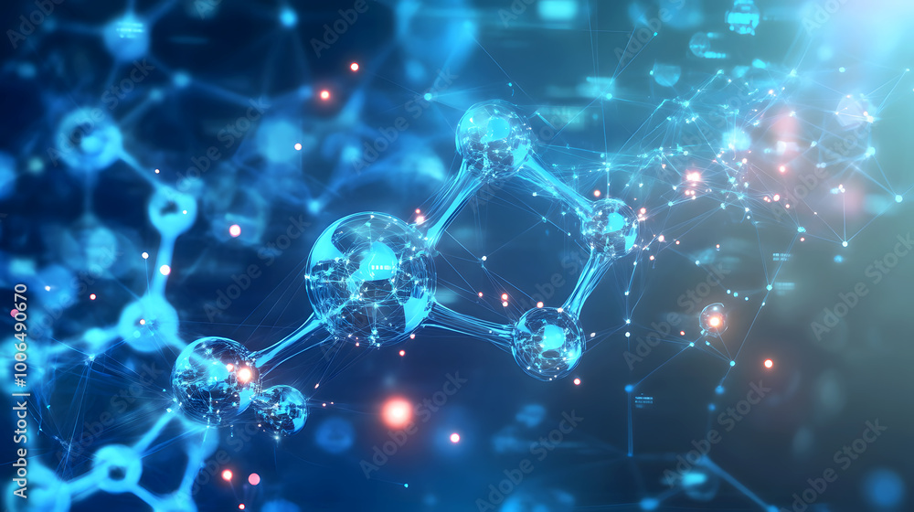 Abstract Molecular Structure in Digital Biotechnology Art Abstract Molecular Structure in Digital Biotechnology Art