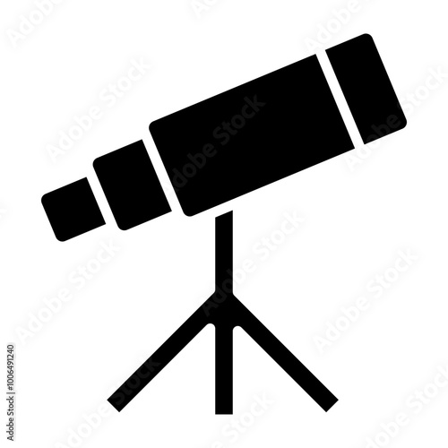 Telescope Glyph Icon Design