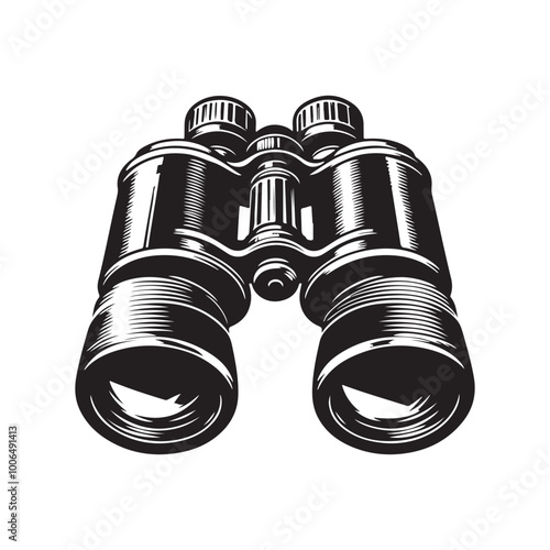 binoculars vector silhouette illustration